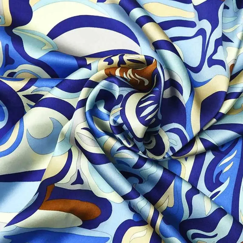 14 Momme Silk Crepe Satin Square Silk Scarf 90x90 cm