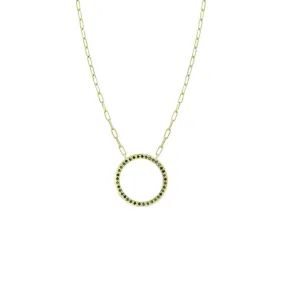 18 Karat Yellow Gold Eternity Necklace with Black Diamonds