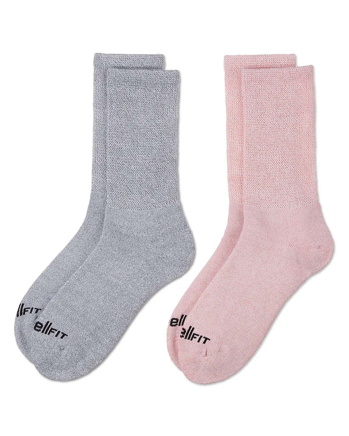 2 Pair Pack Diabetic Full Cushioned Crew Socks