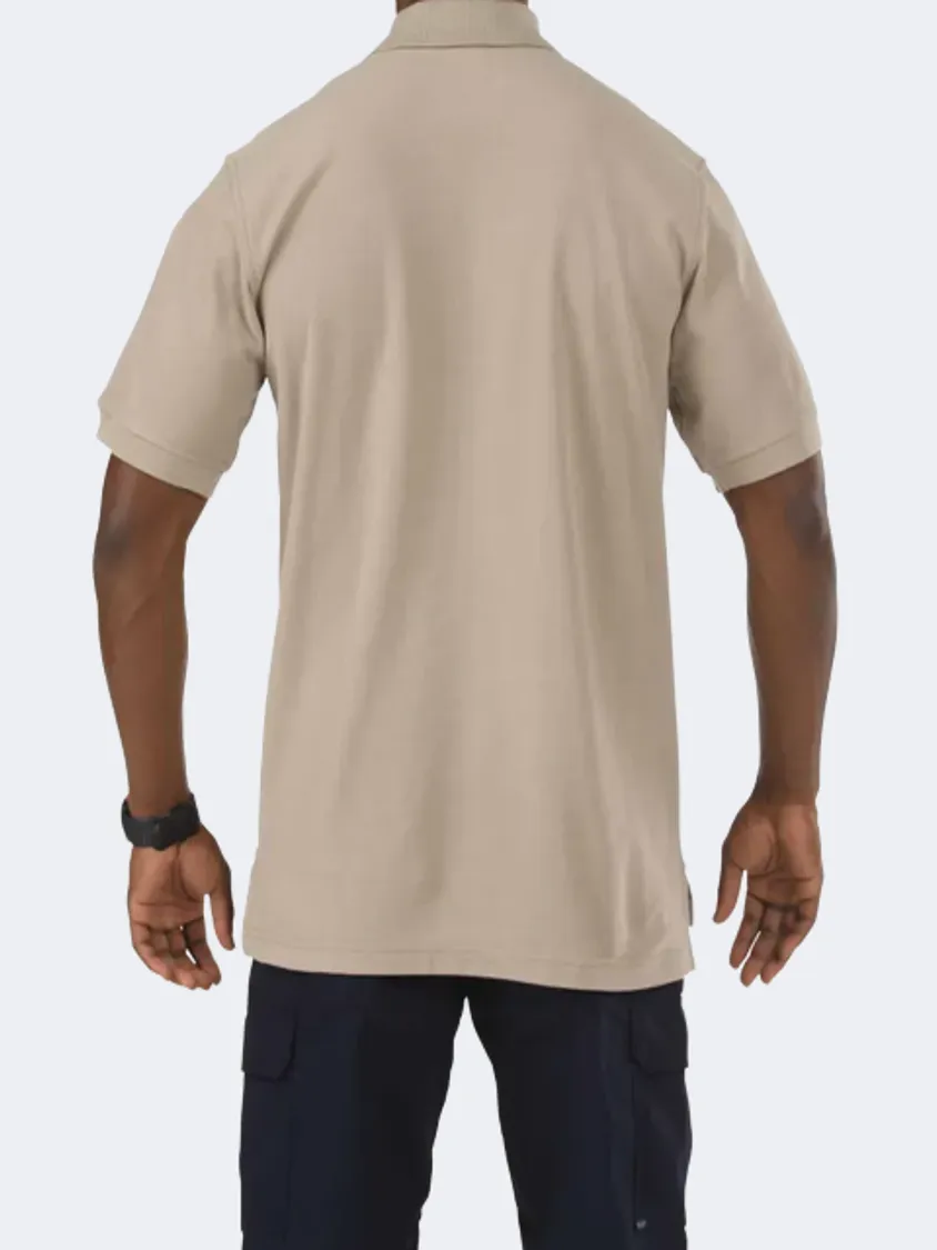 5.11 Utility Short Sleeve Men Tactical Polo Short Sleeve Silver Tan