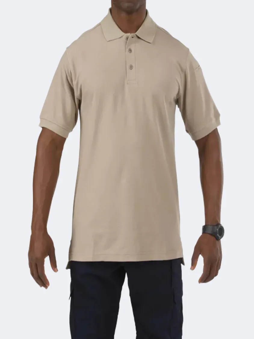 5.11 Utility Short Sleeve Men Tactical Polo Short Sleeve Silver Tan