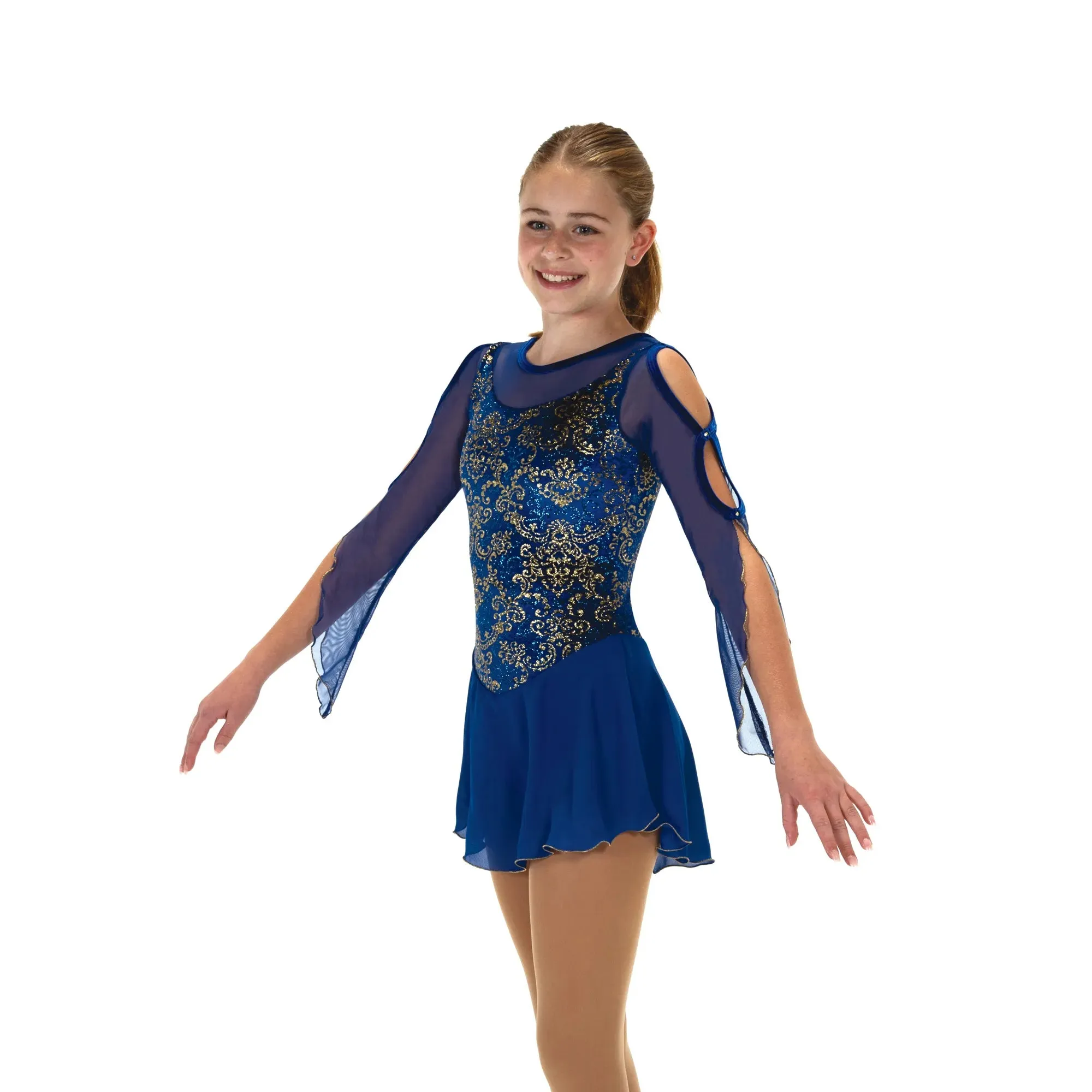 583 Figure Skating Couture in Cobalt Dress