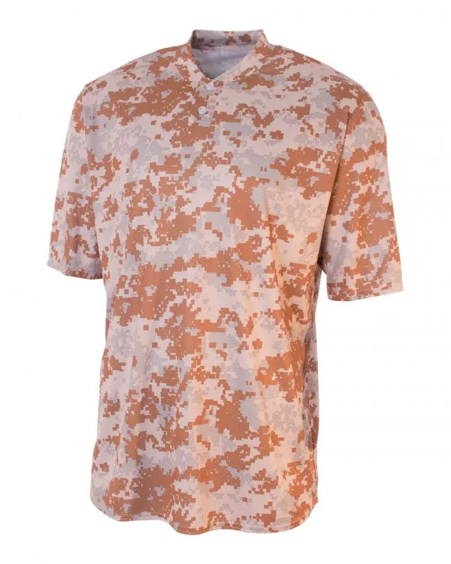 A4 Two-Button Camo Baseball Jersey