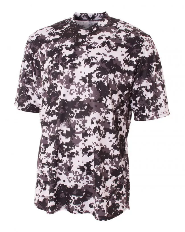 A4 Two-Button Camo Baseball Jersey