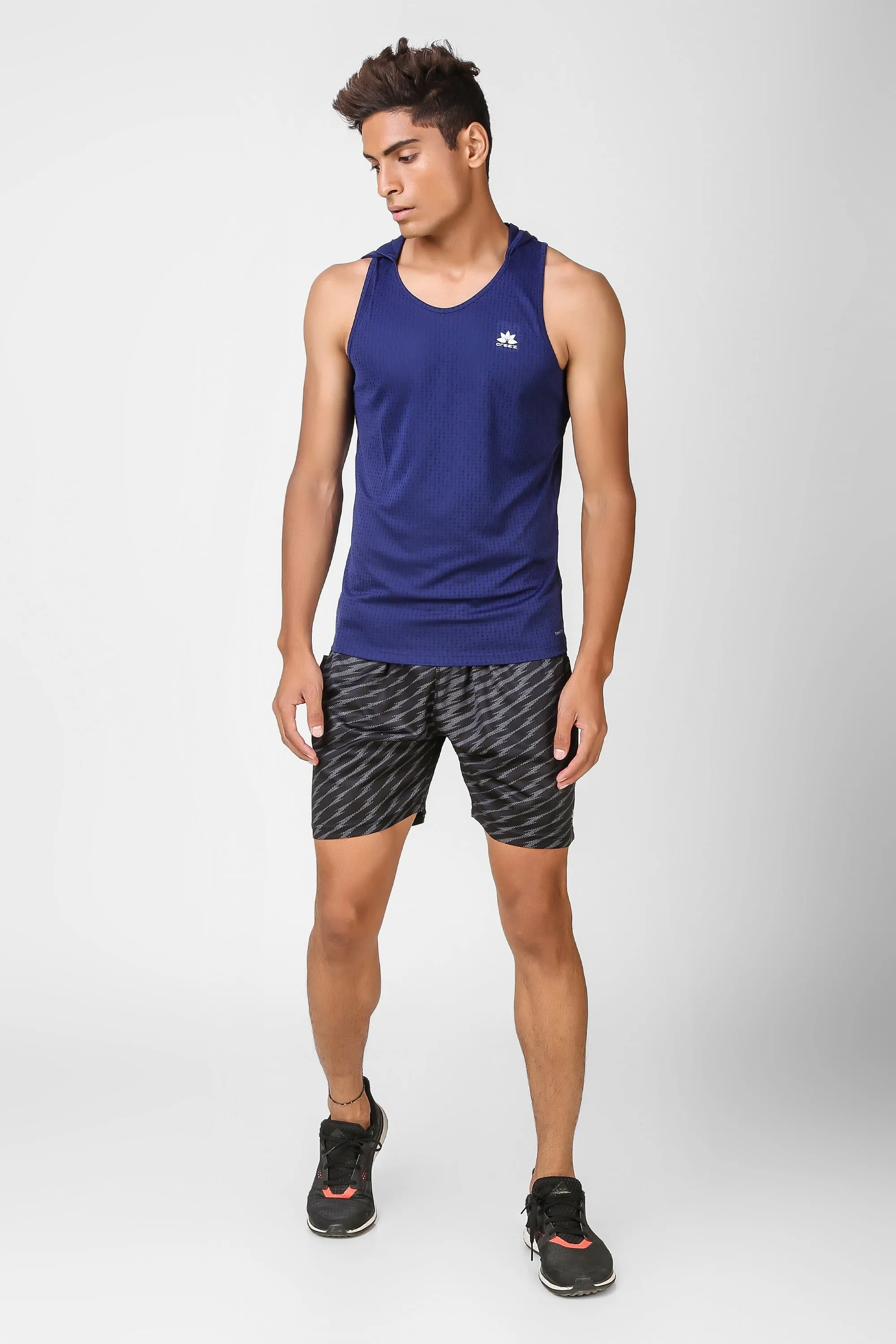 Active Hooded Sleeveless Navy T-shirt