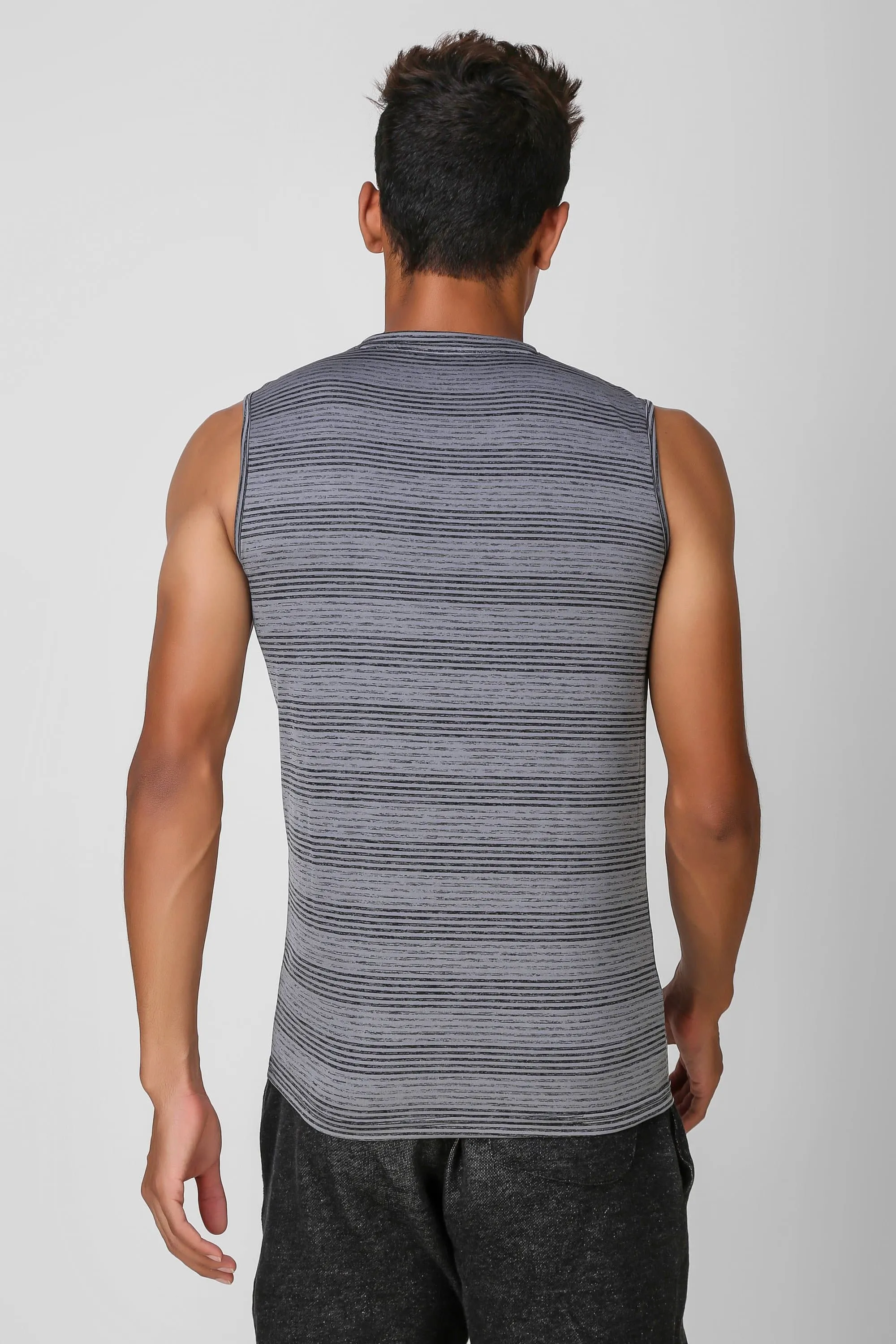 Active Striped Sleeveless Tshirt