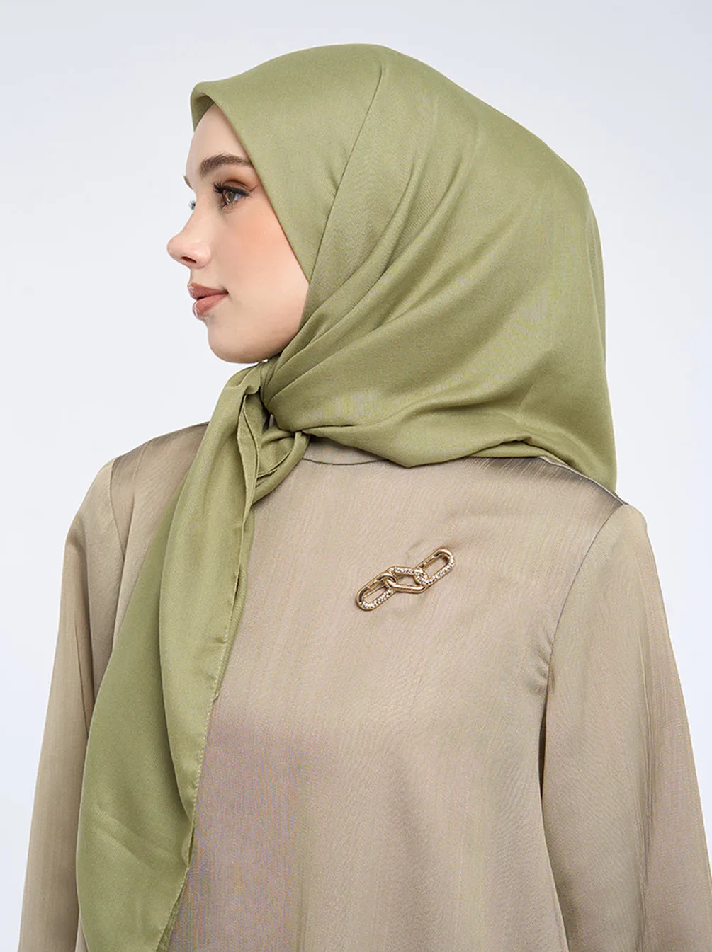 AIRY VOILE SCARF PLAIN AVOCADO