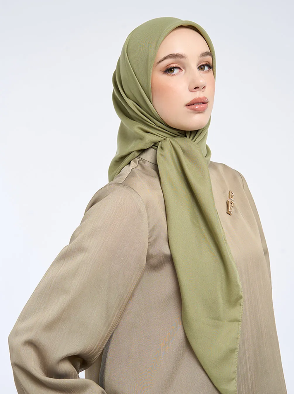 AIRY VOILE SCARF PLAIN AVOCADO