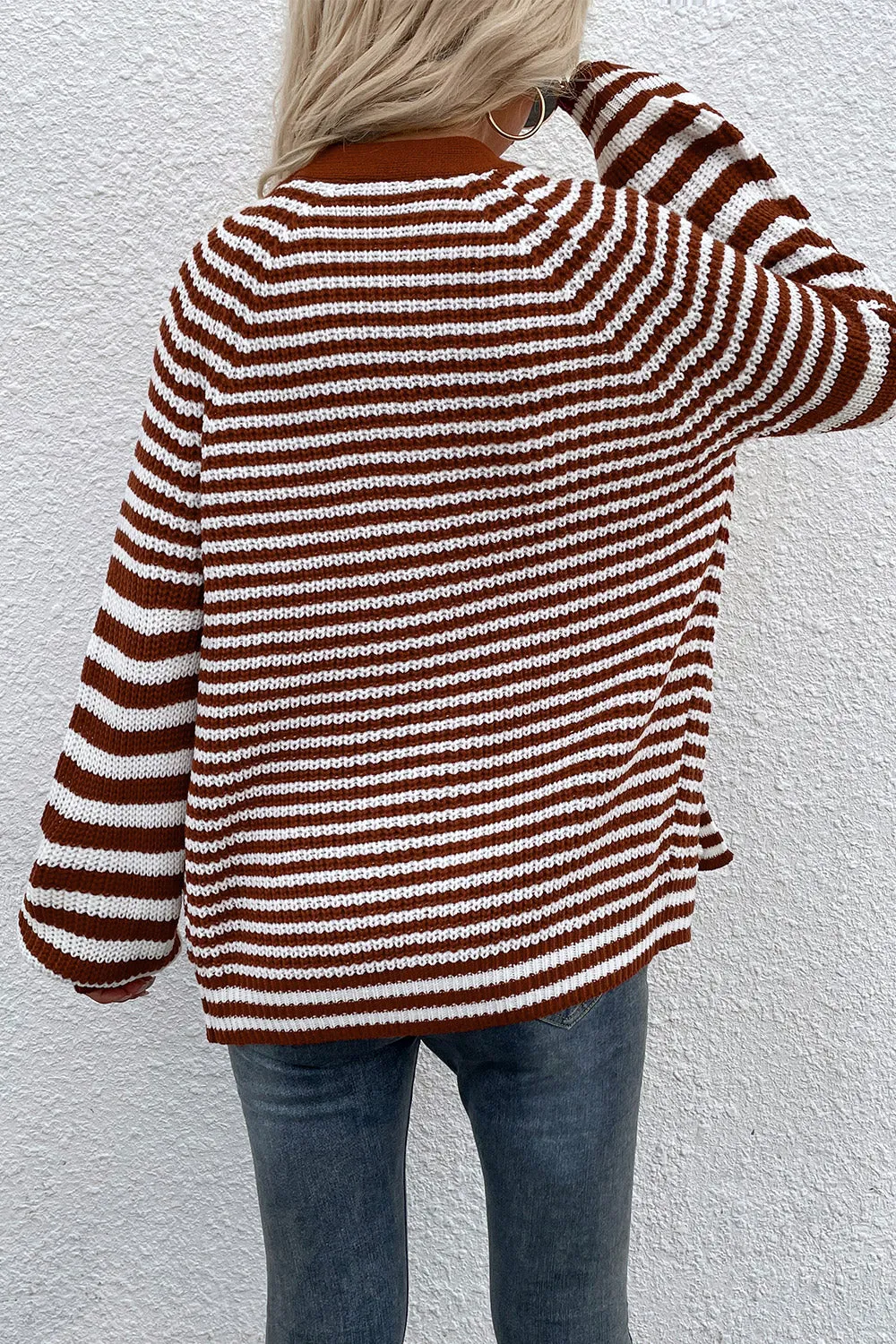 *APP EXCLUSIVE* Striped Vneck Button-Down Cardigan