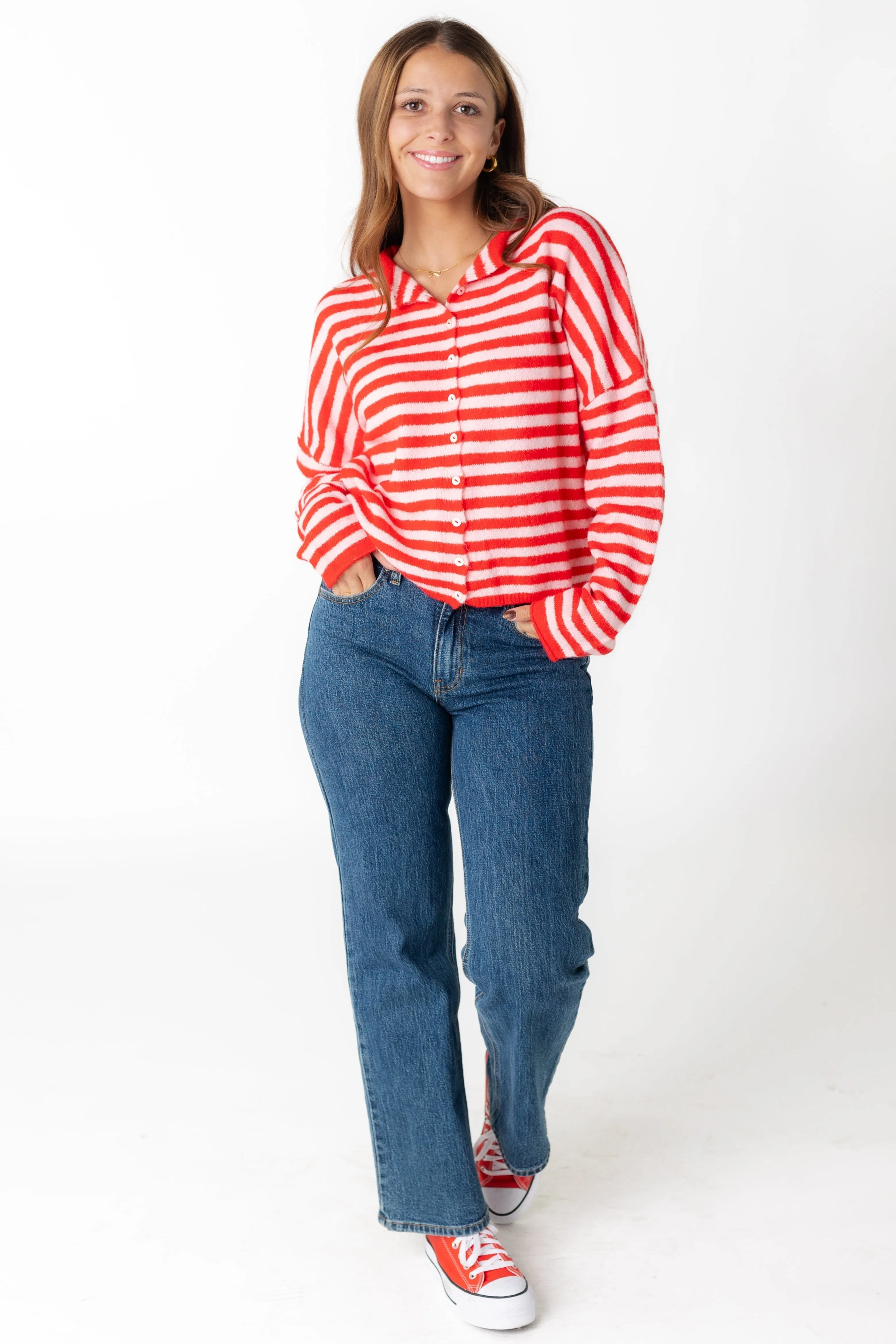 Aria Soft Stripe Cardigan