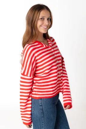 Aria Soft Stripe Cardigan