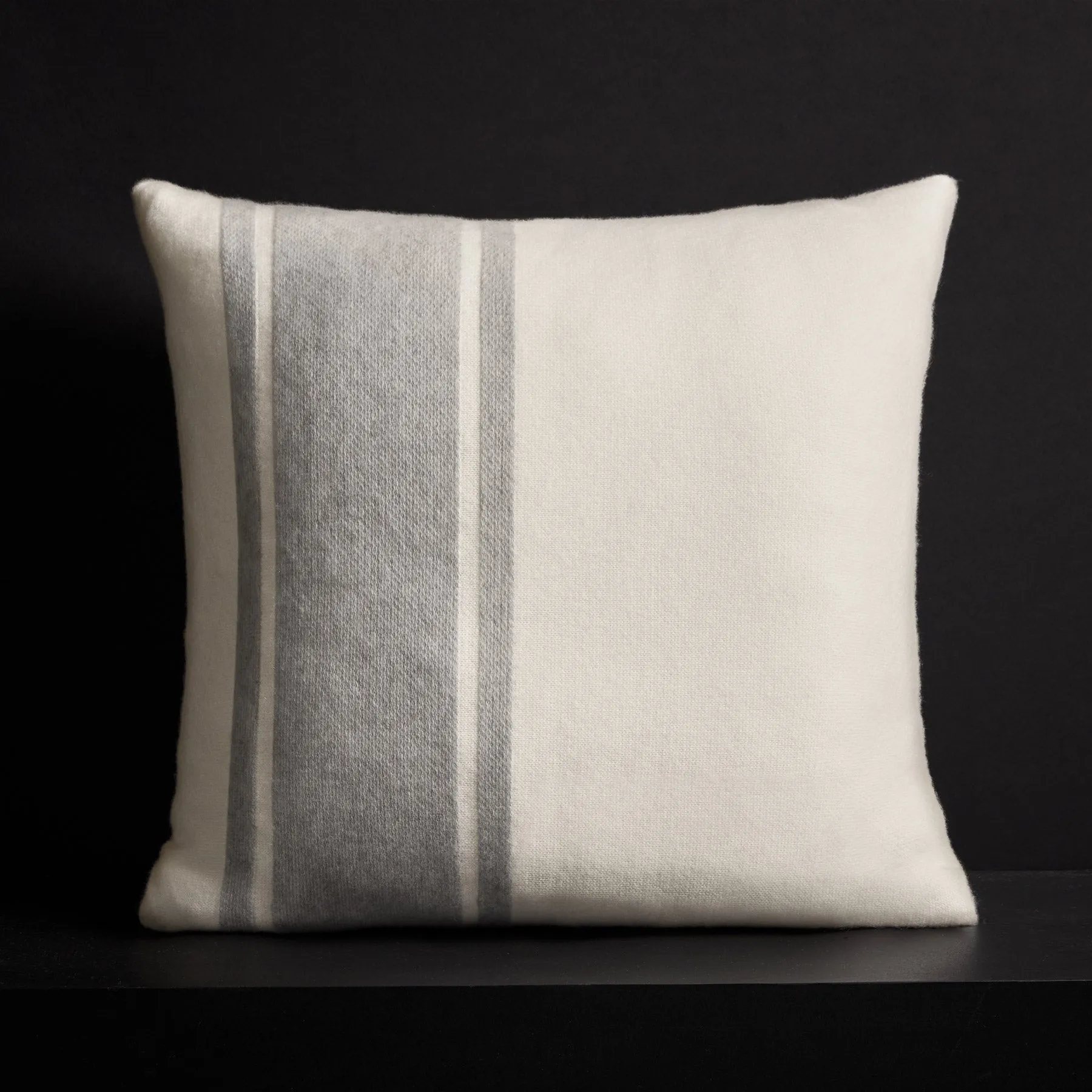 Baja Stripe Sham - Ivory/Heather Grey