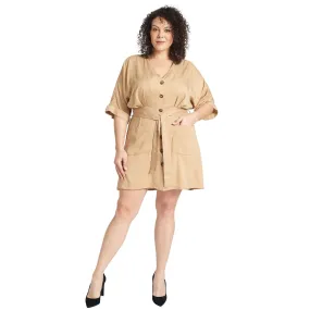 Beige Utility Dress