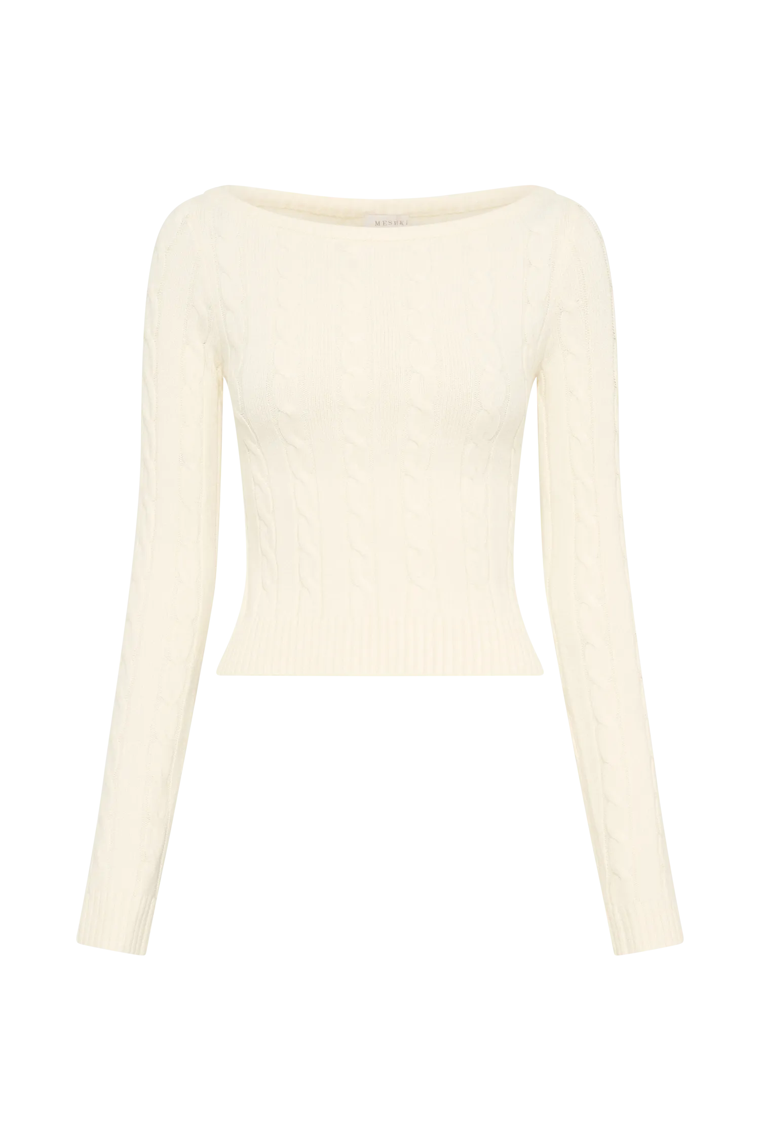 Belinda Off Shoulder Cable Knit Top - Ivory