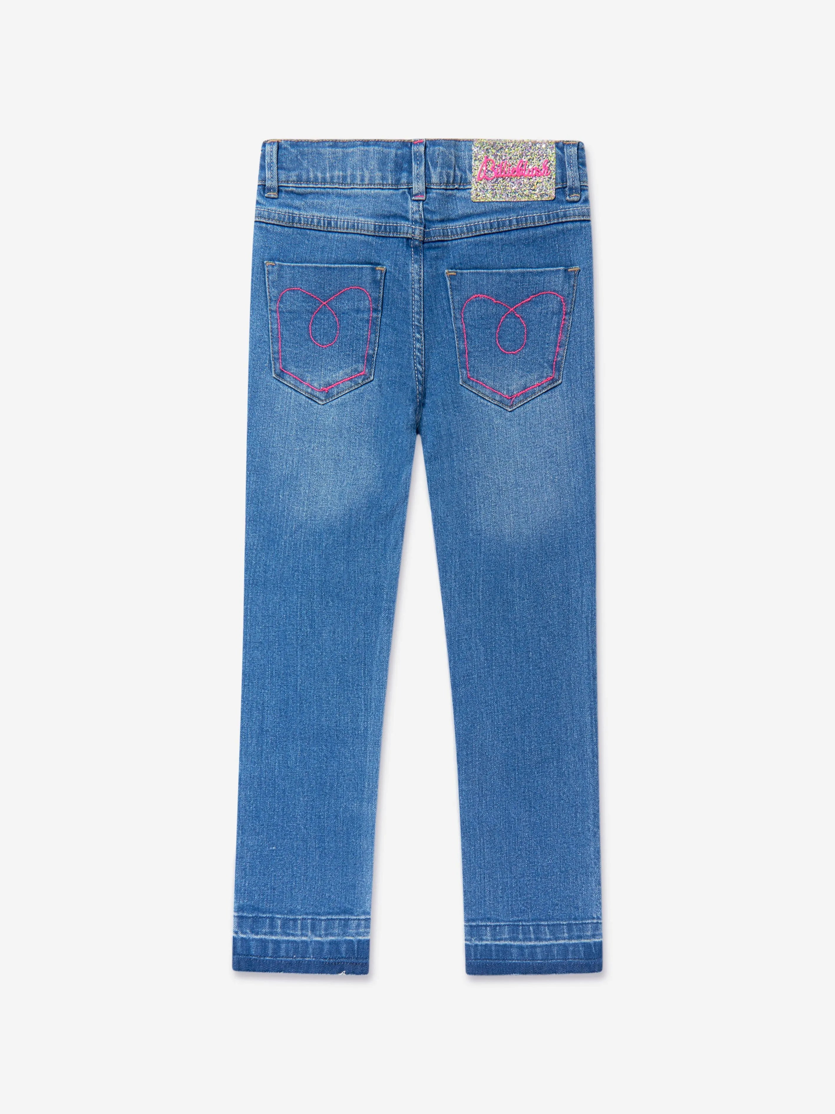 Billieblush Girls Denim Unicorn Jeans in Blue