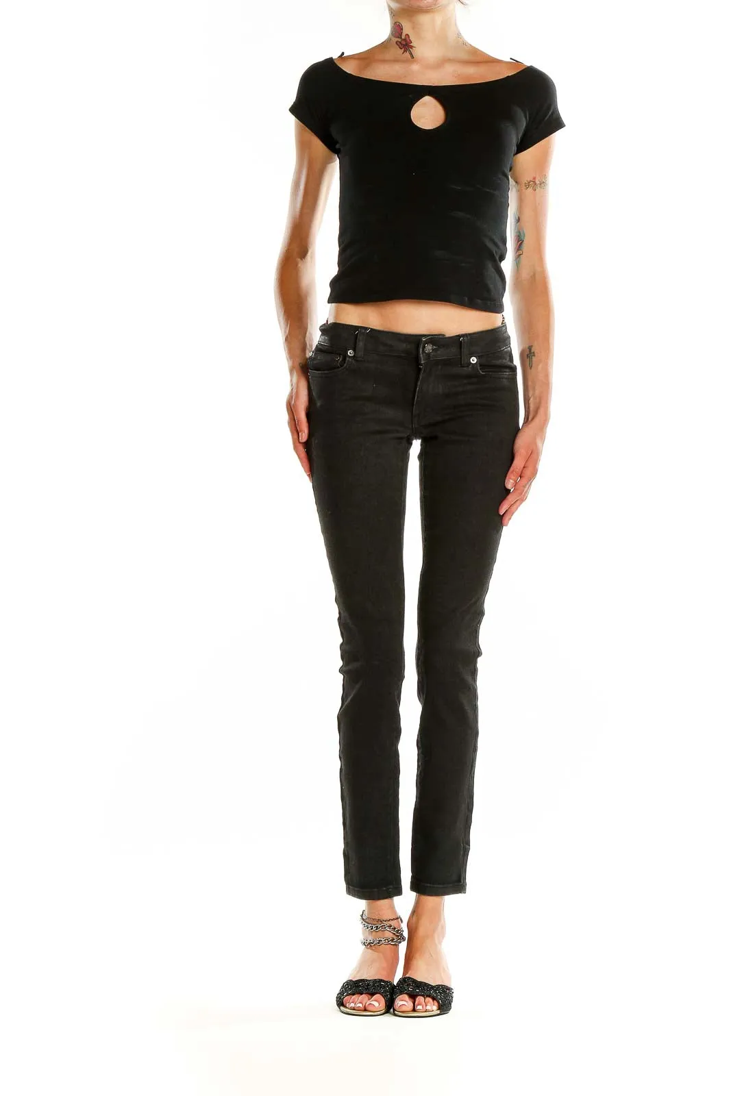 Black Slim-Fit Denim Jeans