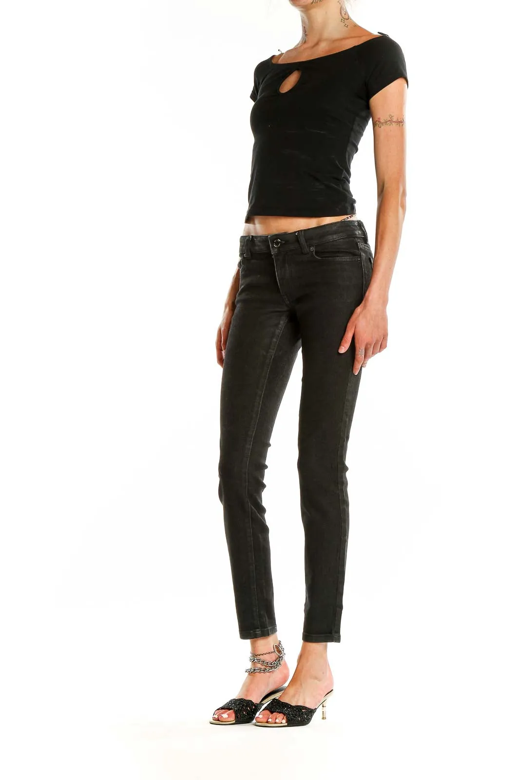 Black Slim-Fit Denim Jeans