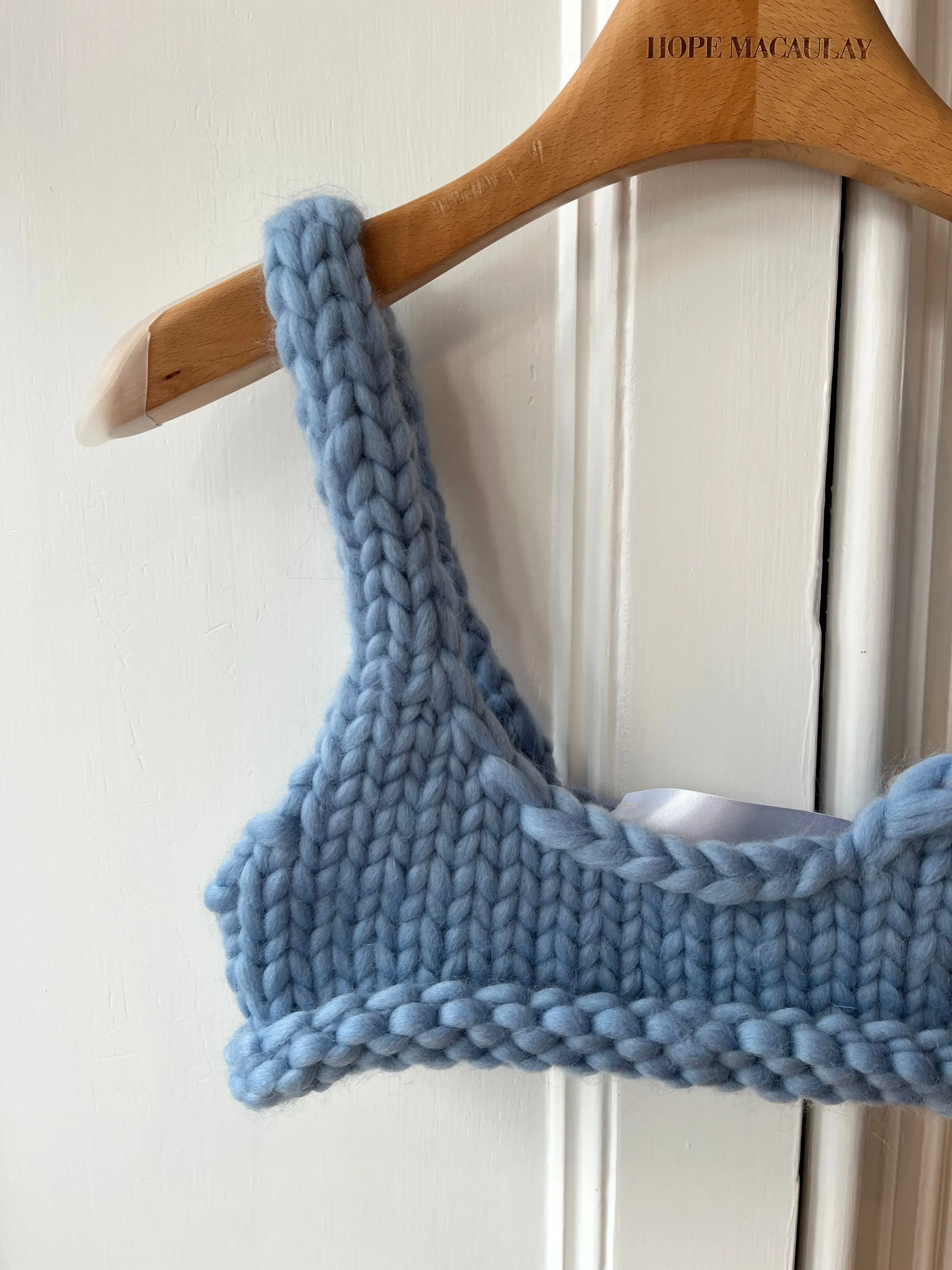 Blue Chunky Knit Bralette S (Sample)