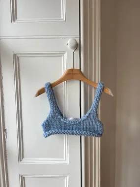 Blue Chunky Knit Bralette S (Sample)