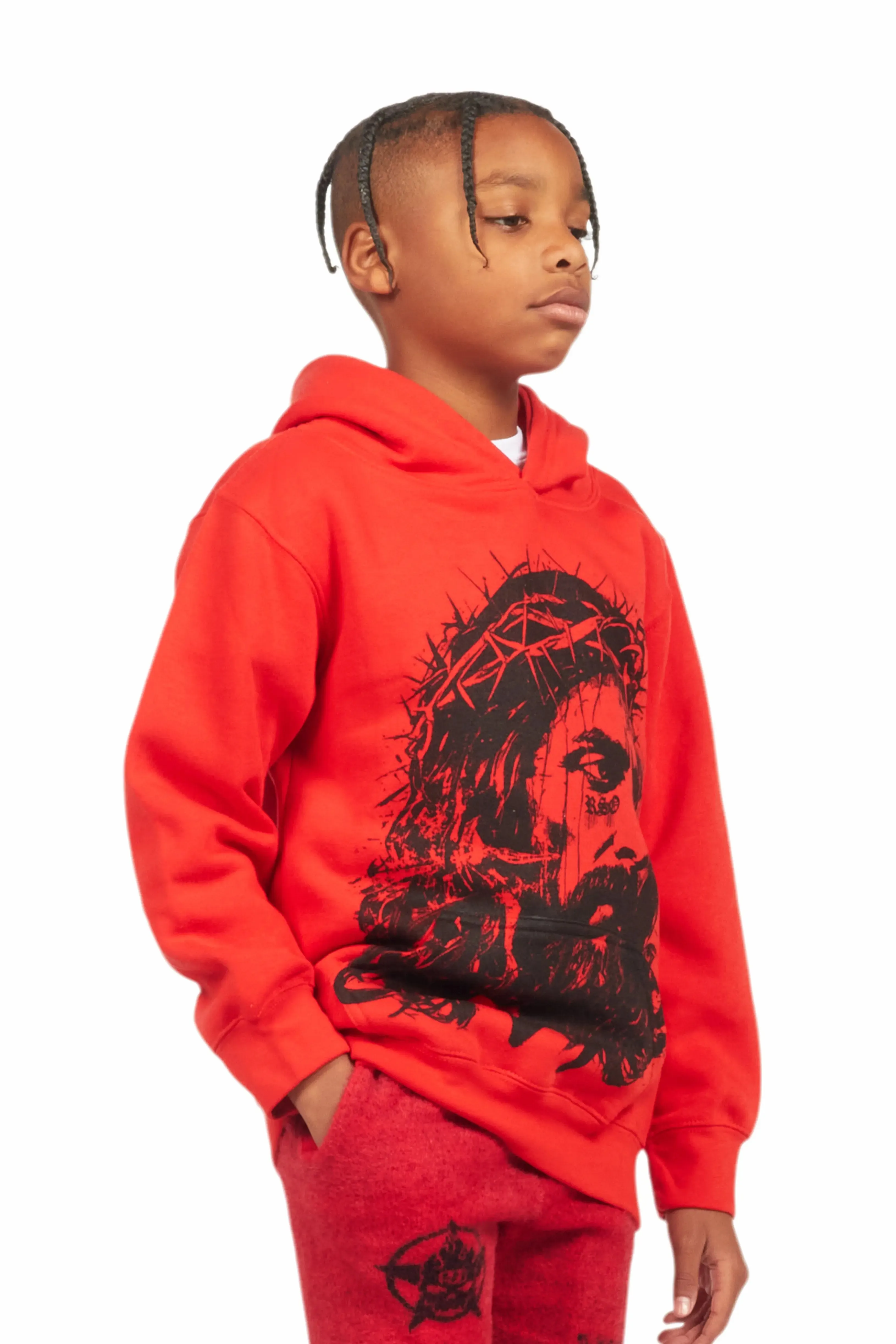 Boys Bedros Red Graphic Hoodie