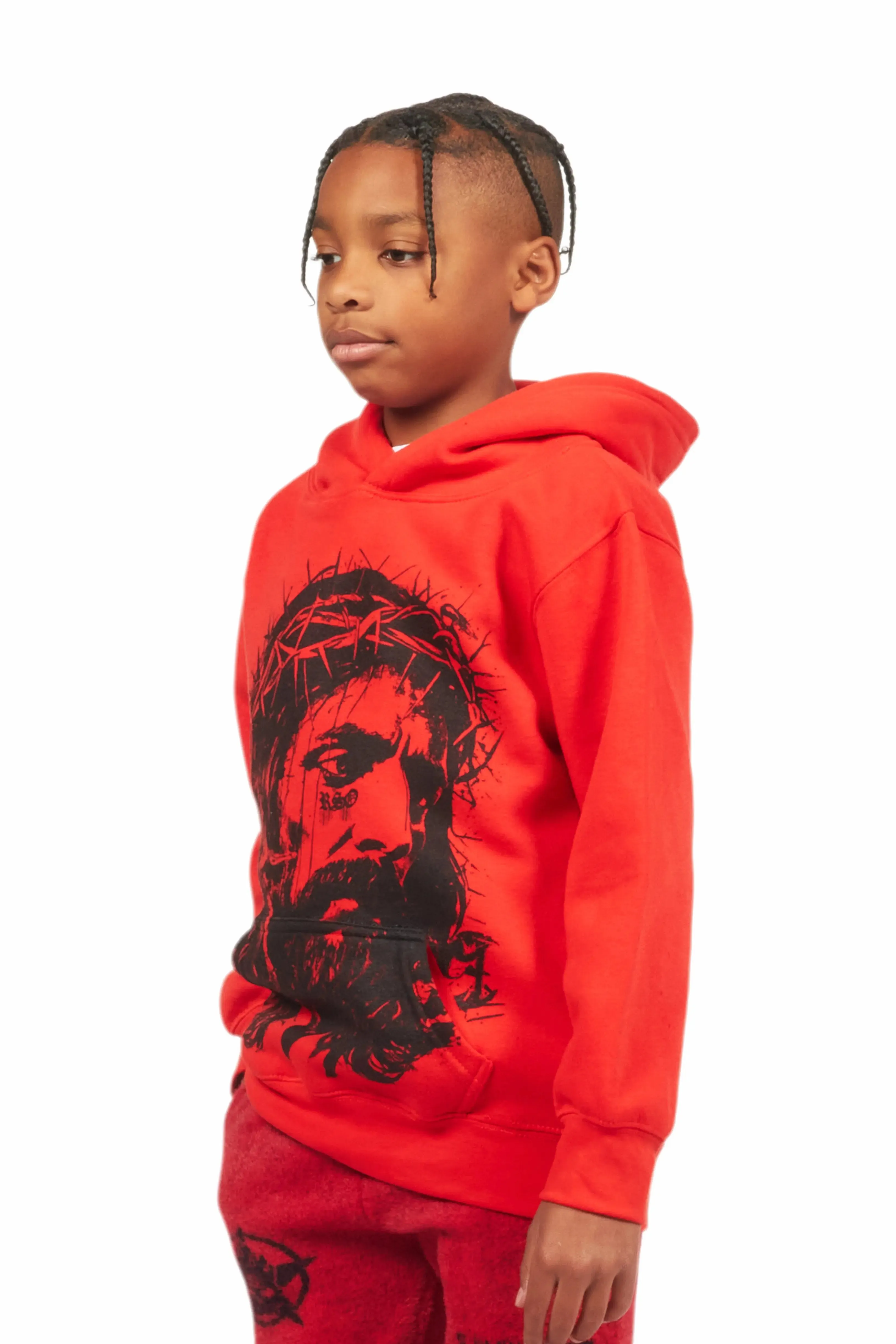 Boys Bedros Red Graphic Hoodie