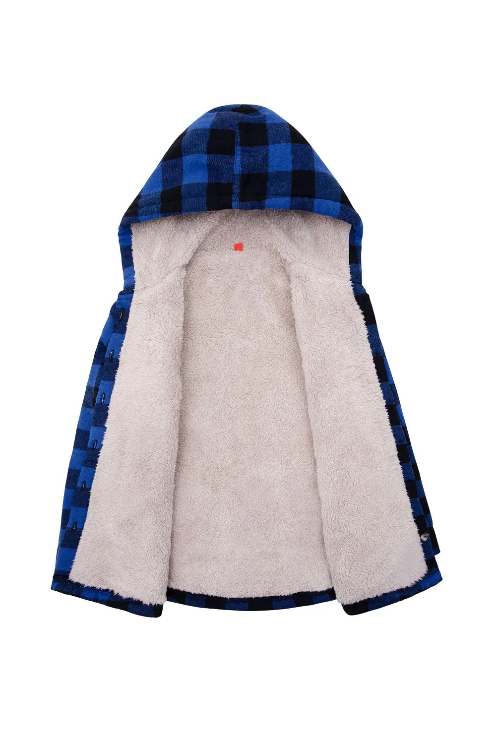 Boys Sherpa Lined Flannel Plaid Shirt Jacket,Hooded Flannel Jacket Kids