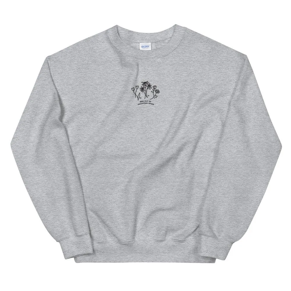 BRB Out of Inventory Space | Embroidered Unisex Sweatshirt | Animal Crossing