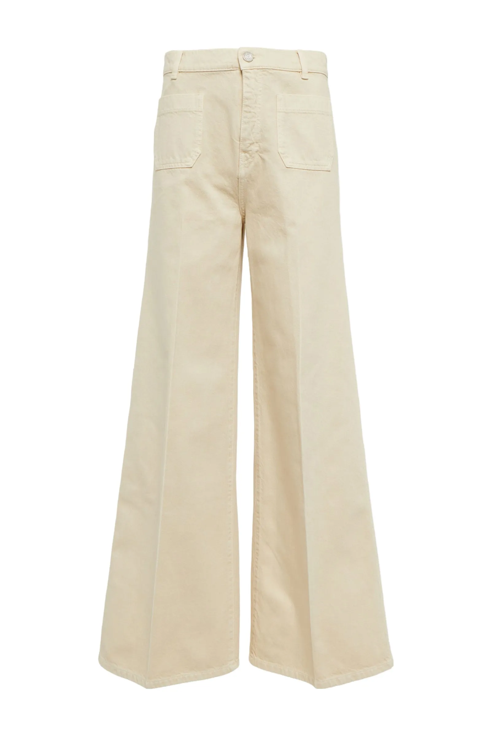 Brompton Neutral High-rise Wide-leg Jeans