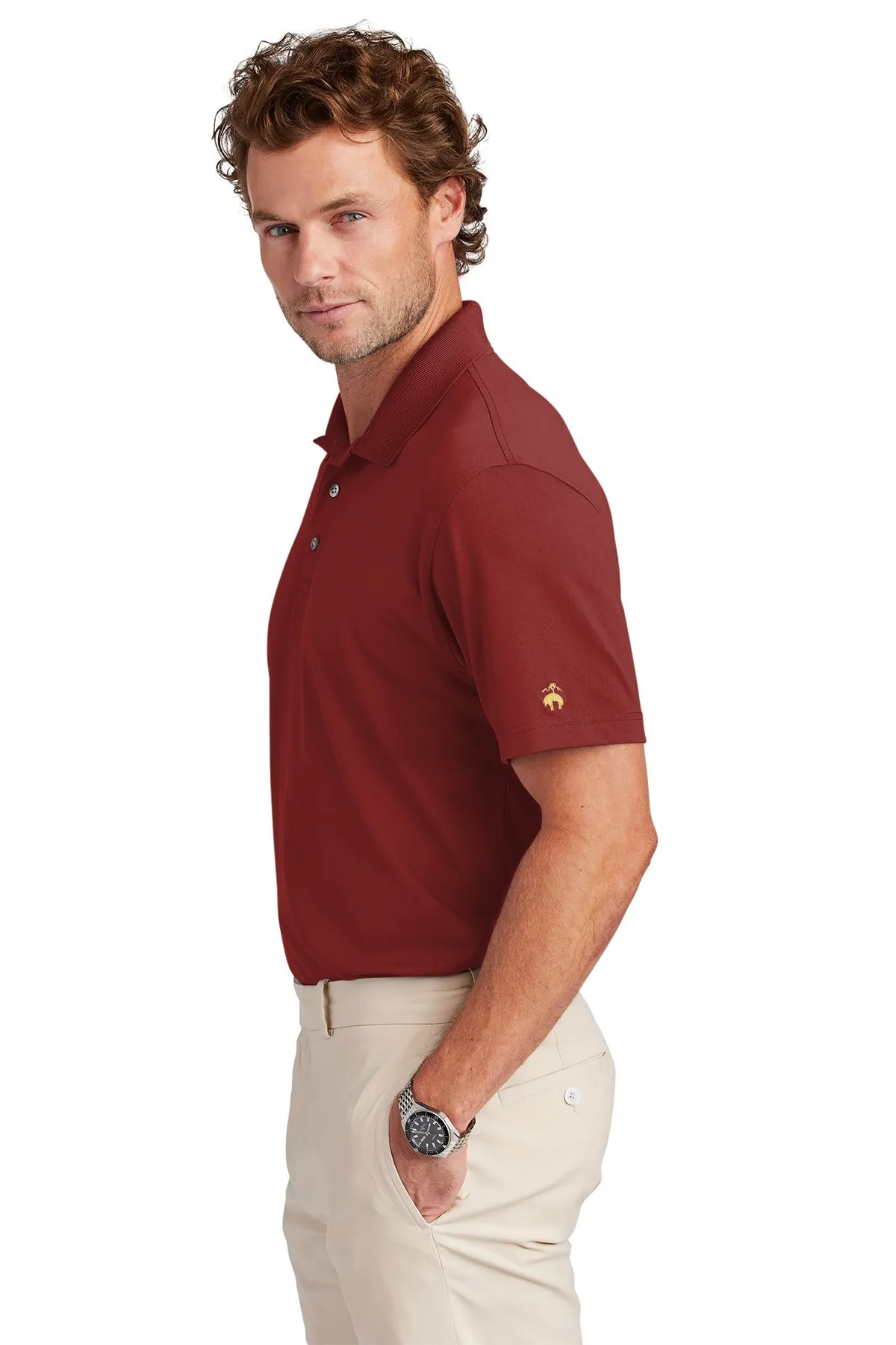 Brooks Brothers Mesh Pique Performance Custom Polos, Rich Red