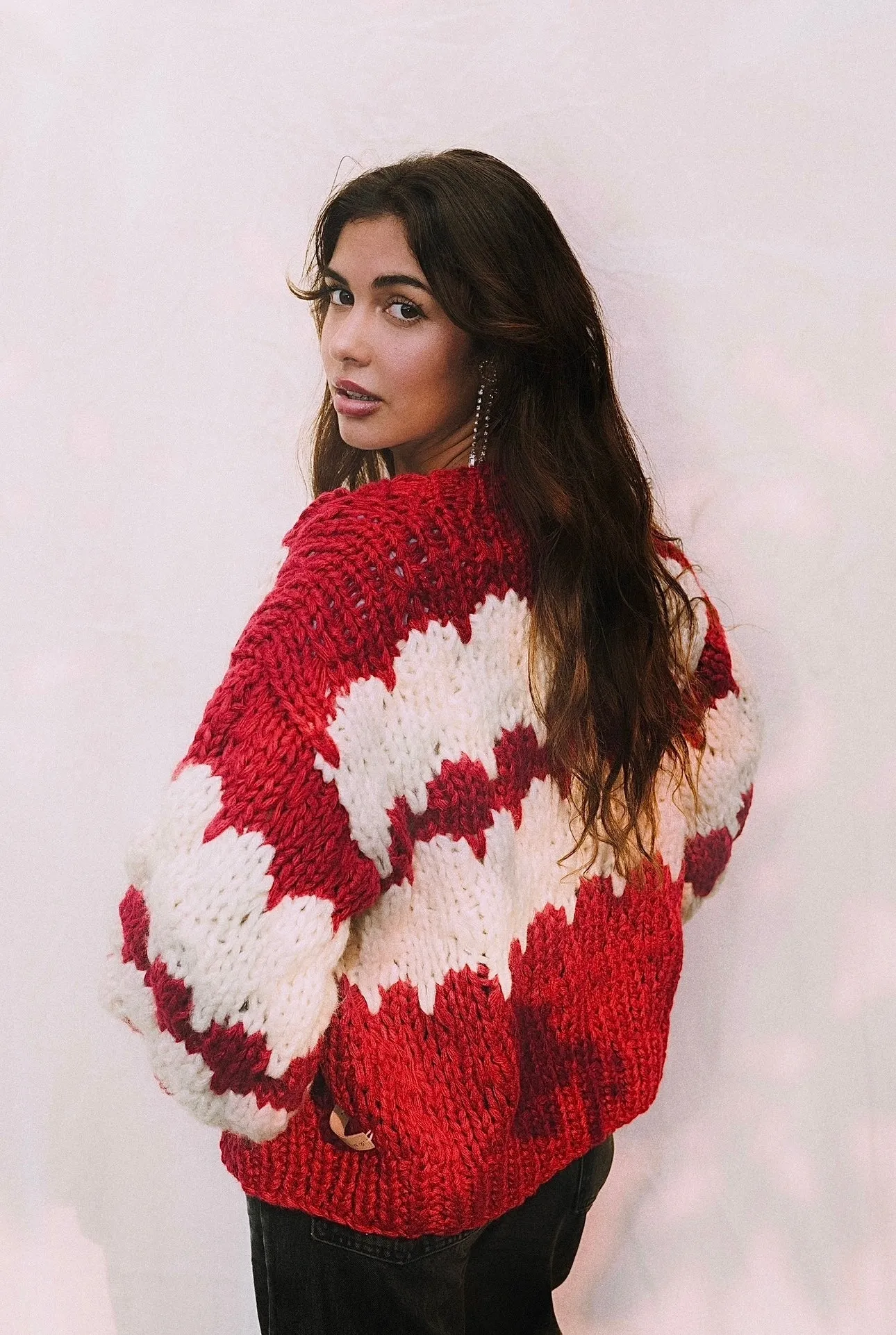 Candy Cane Kisses Cardigan