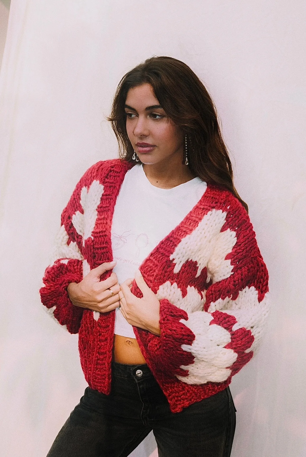 Candy Cane Kisses Cardigan