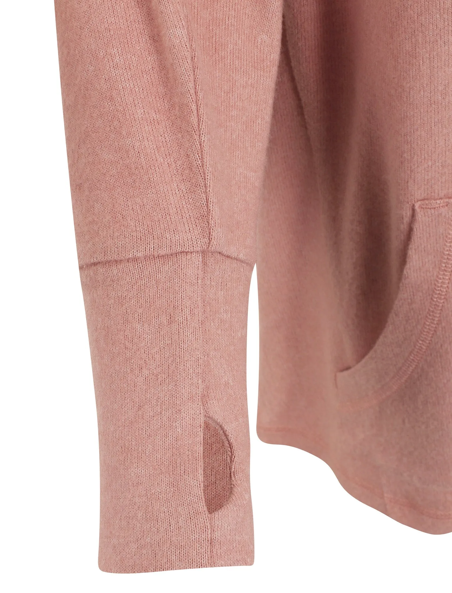 Capsure Brushed Jersey Knit Pullover Hoodie In Dusky Pink - Tokyo Laundry Active