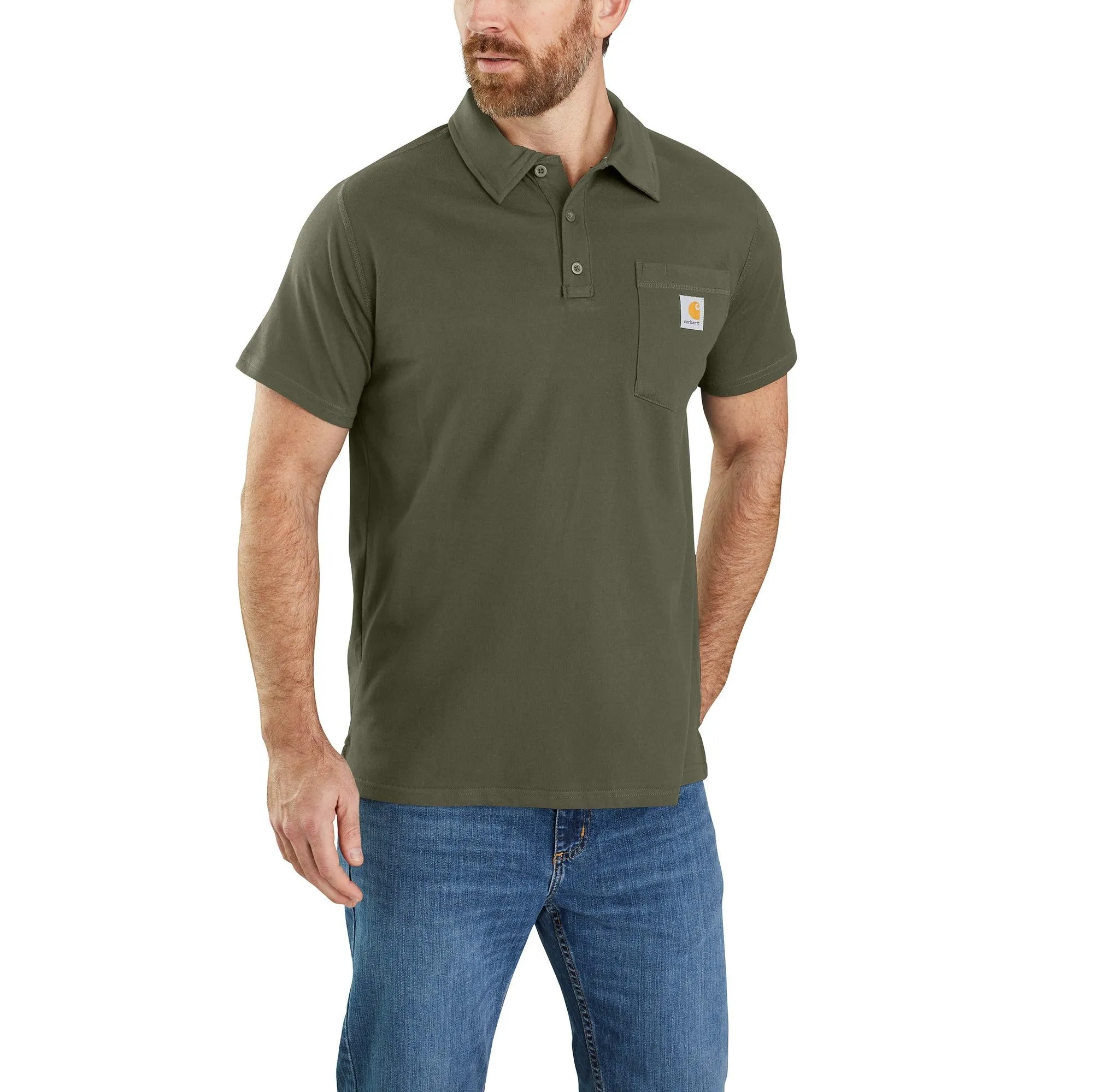 Carhartt Men's Force Delmont Short Sleeve Pocket Polo