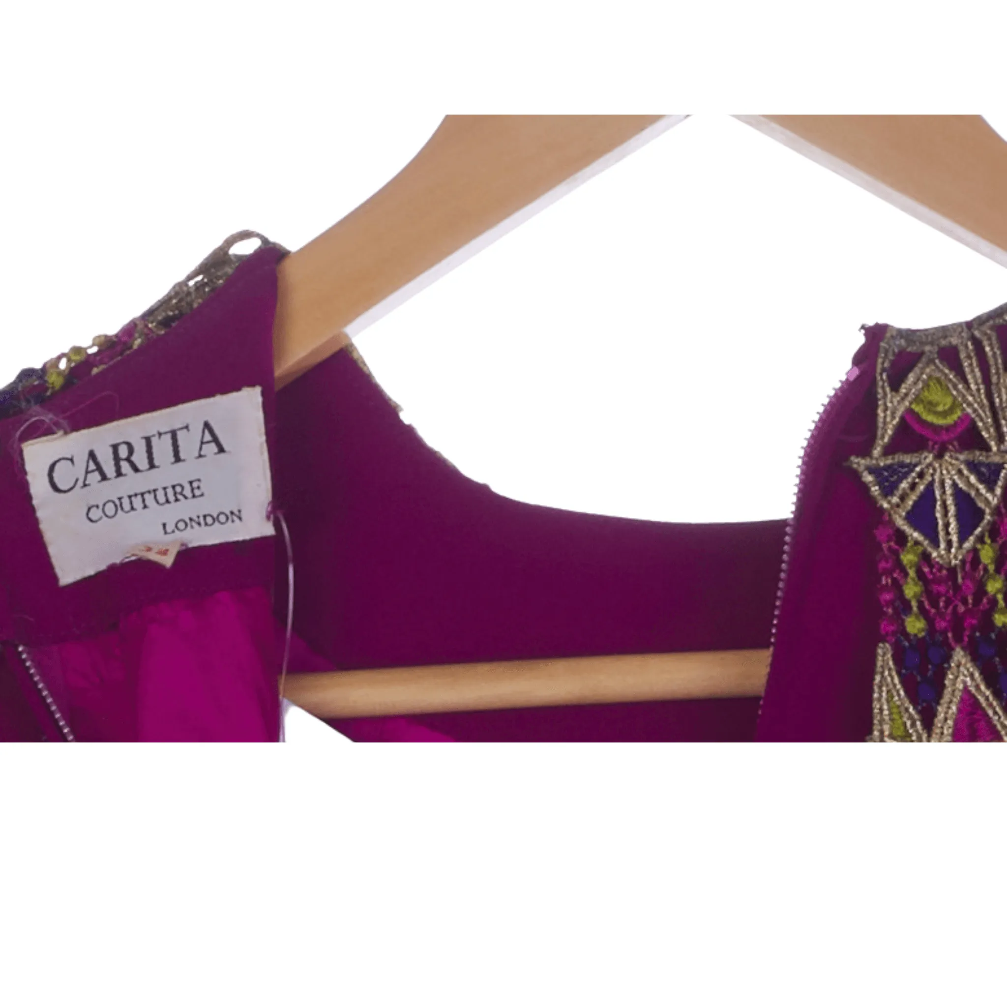 Carita Couture Purple 1970's Dress -Size 10