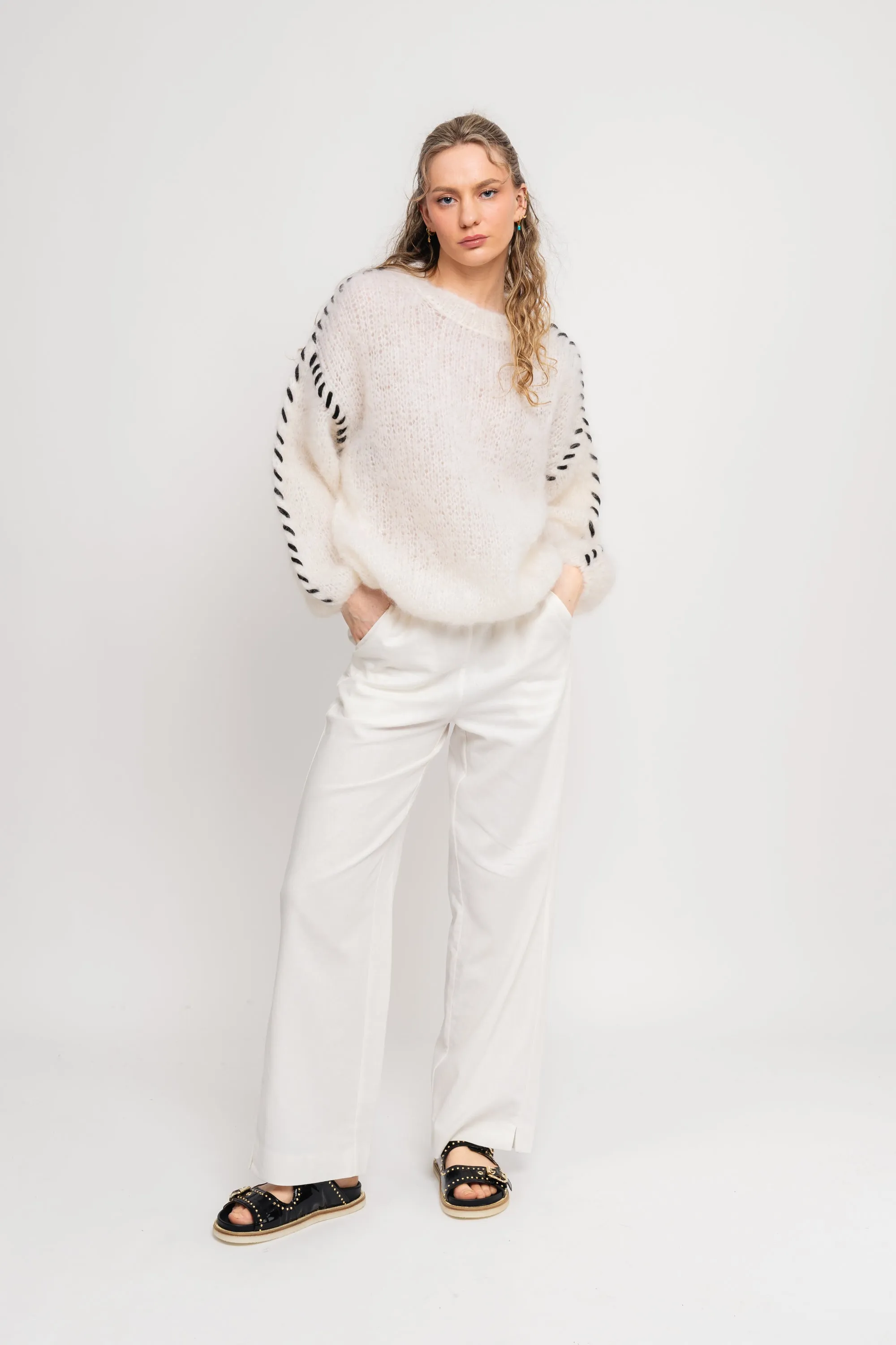 Catia Mohair Stitch Pullover - White