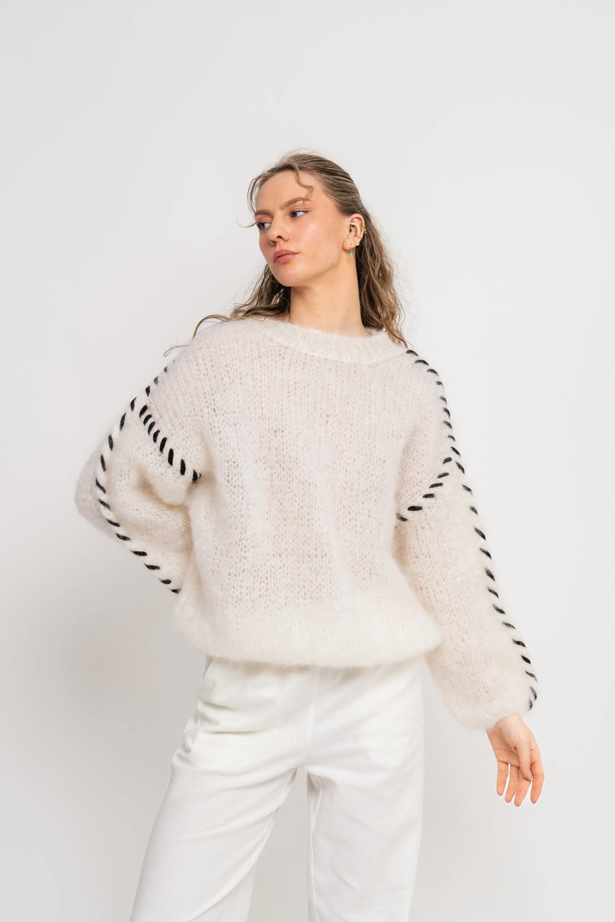 Catia Mohair Stitch Pullover - White