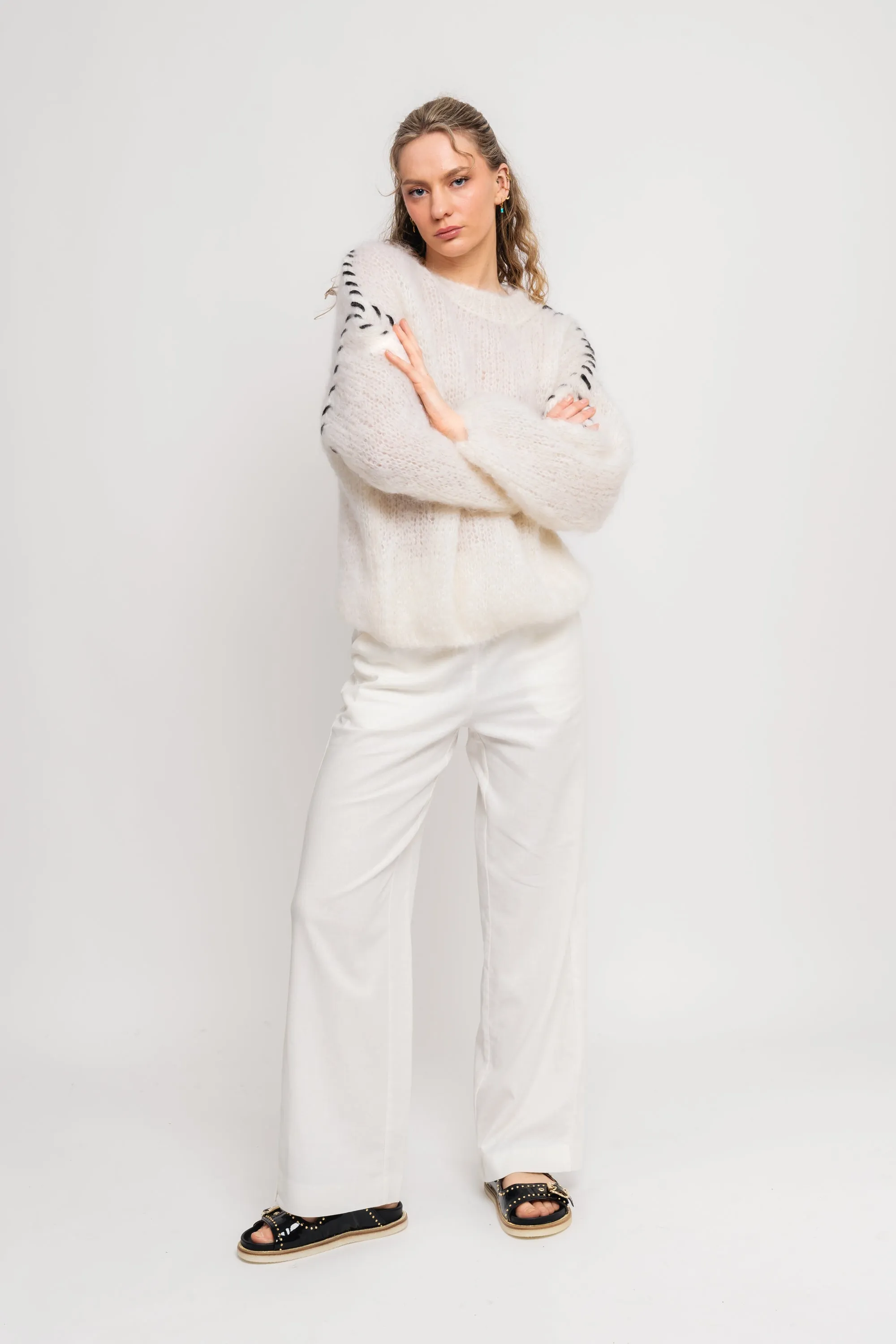 Catia Mohair Stitch Pullover - White