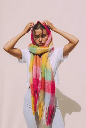 Checked Rainbow Scarf