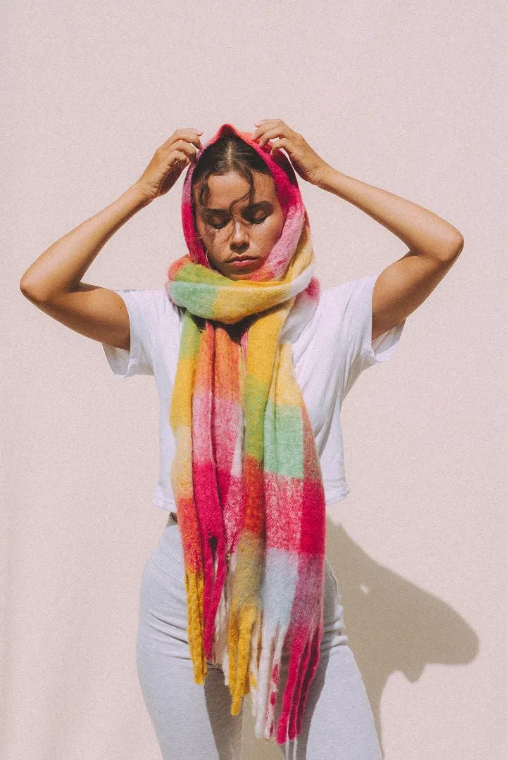 Checked Rainbow Scarf