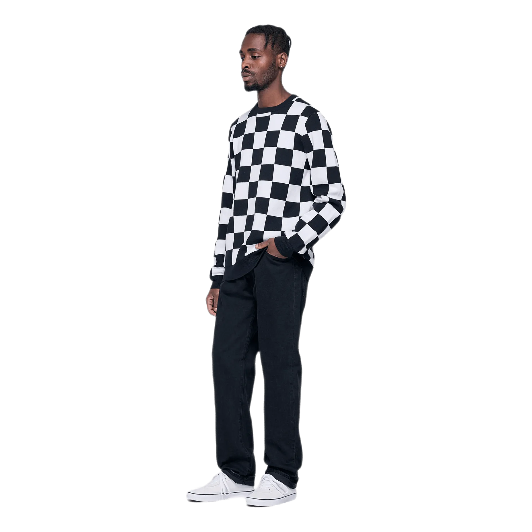 Checker Sweater Black