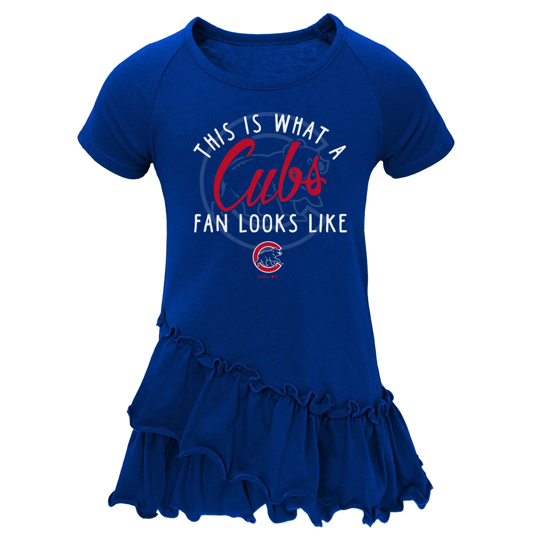 Chicago Cubs Ruffled Tee Dress