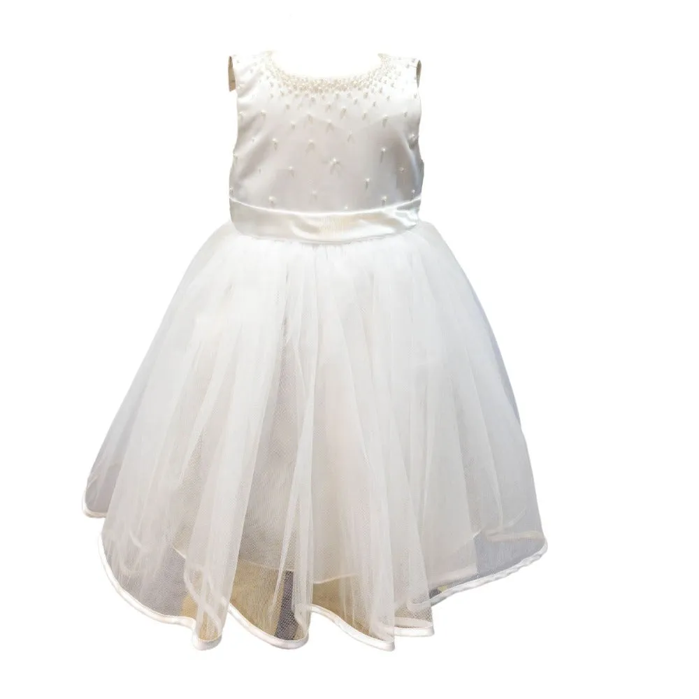 Christening - Sylvania White Satin Tulle Dress