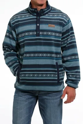 Cinch | Teal Striped Fleece Pullover