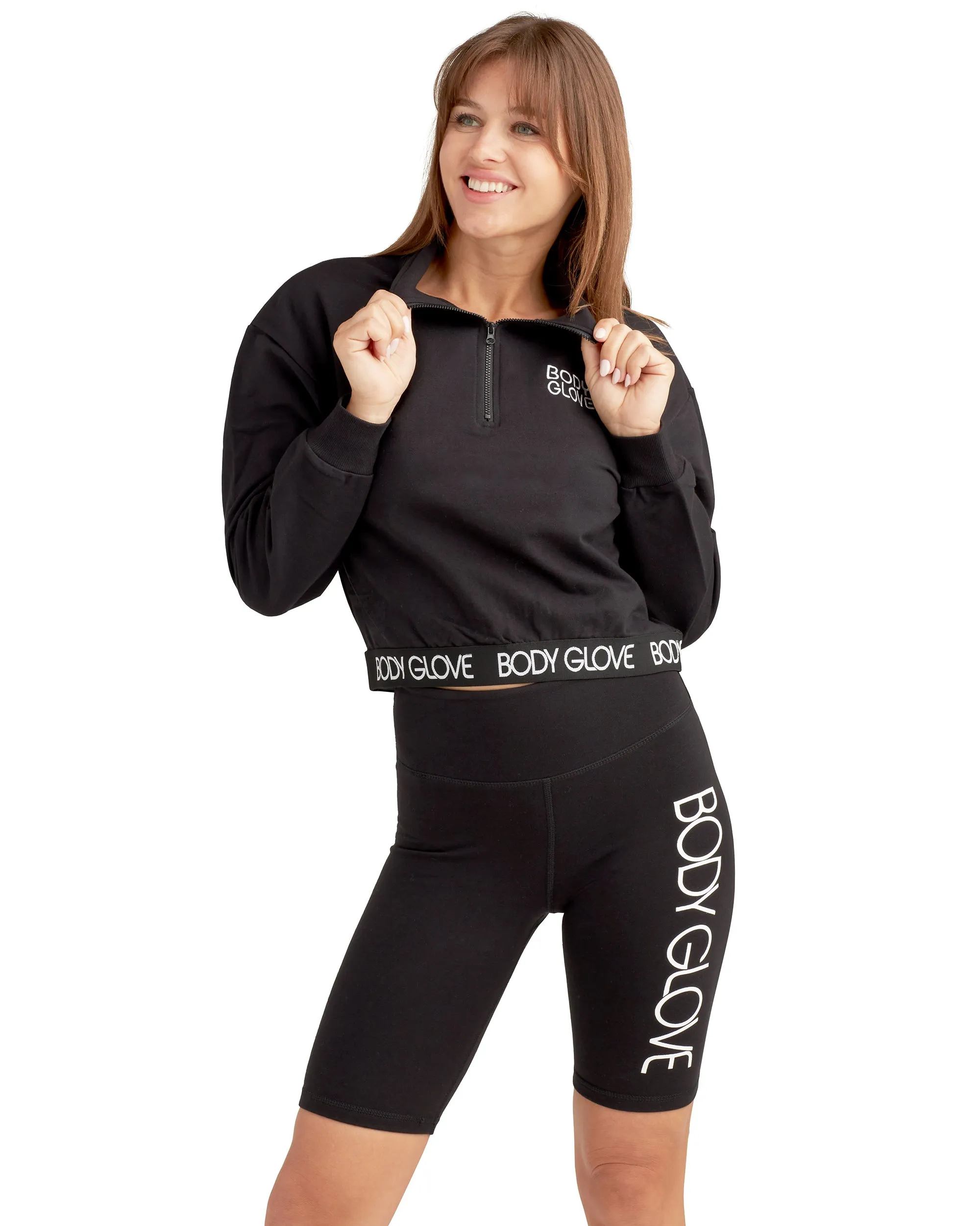 Come On Over Mock Half-Zip Pullover - Black