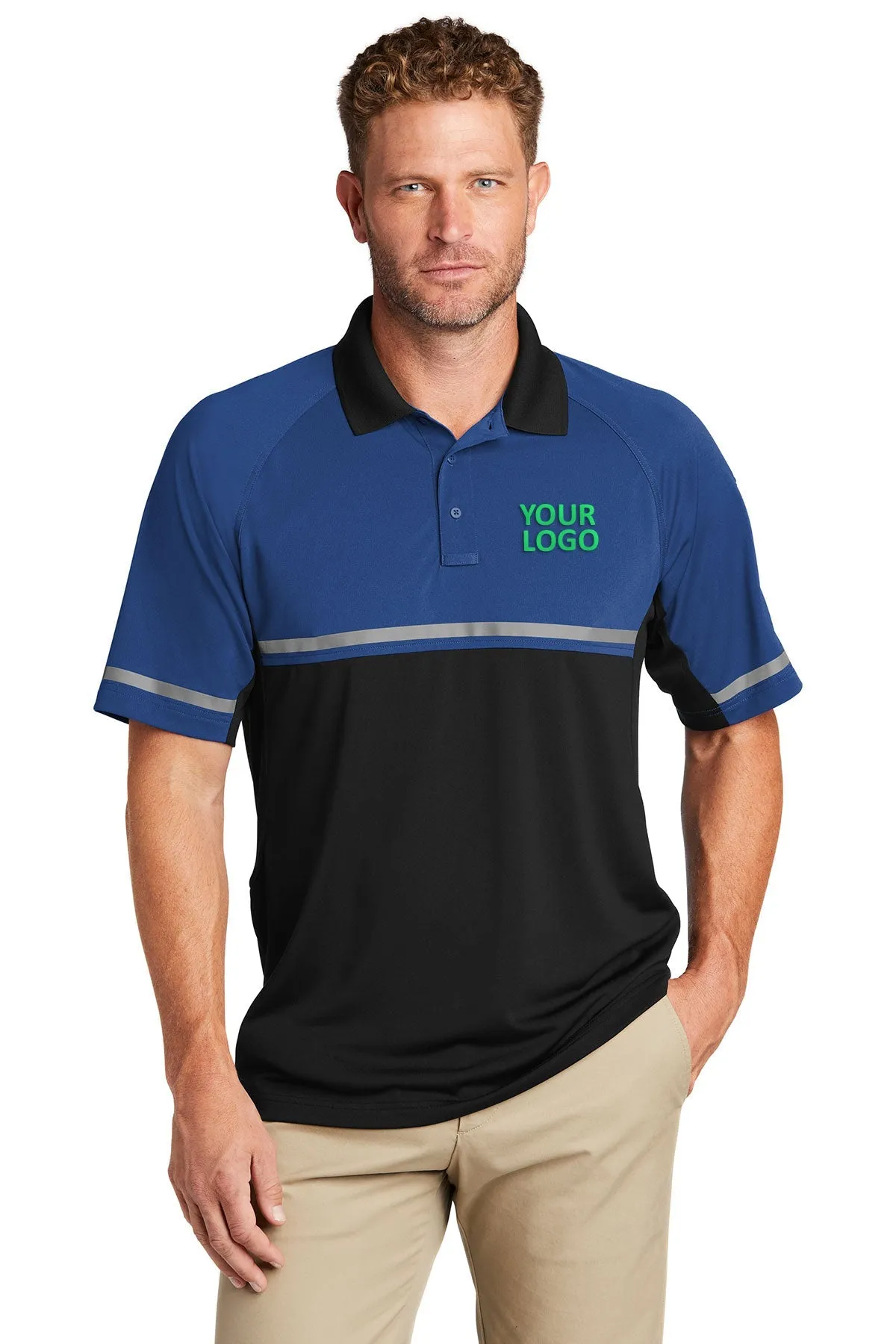 CornerStone Lightweight Enhanced Visibility Polo, Royal/ Black