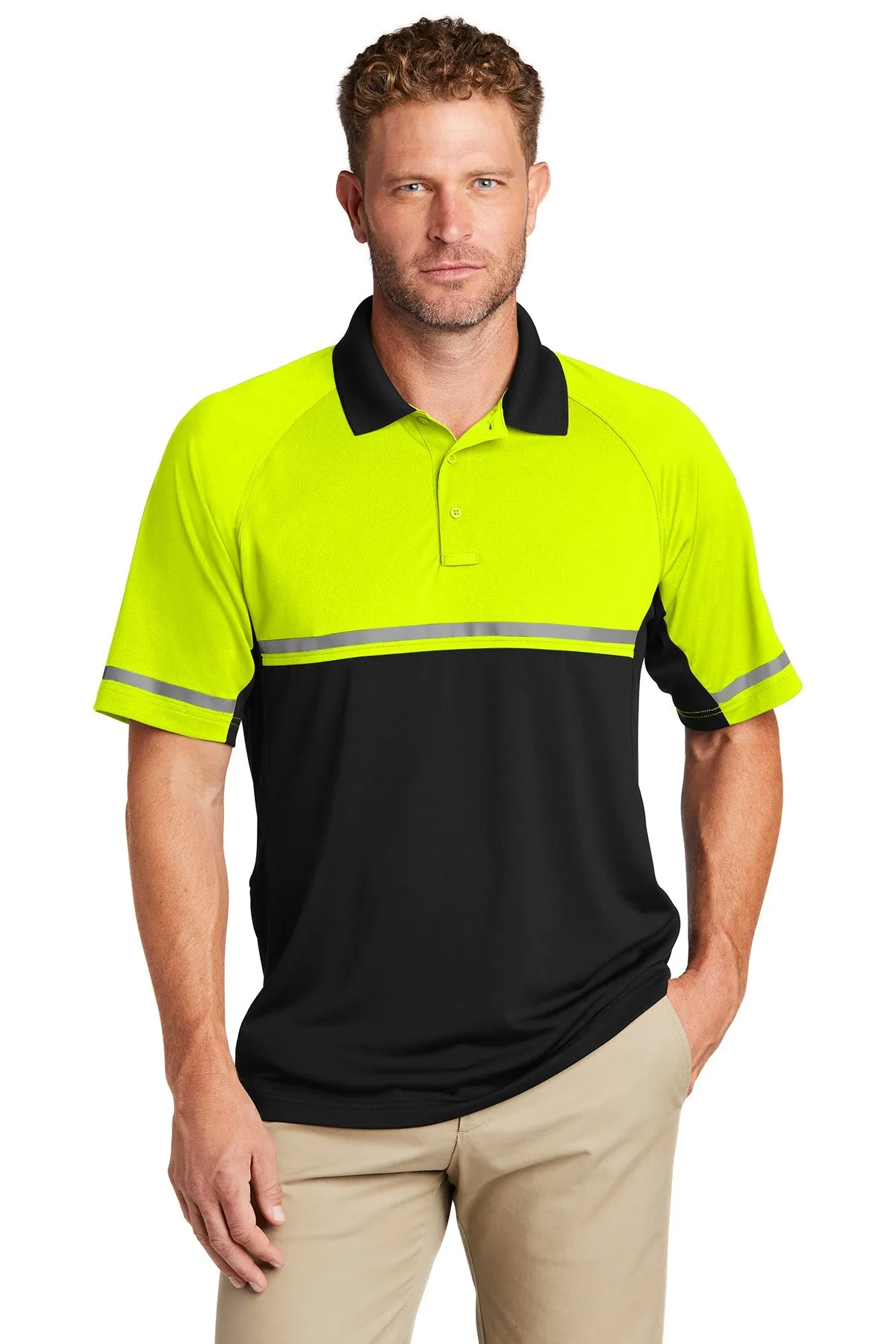 CornerStone Lightweight Enhanced Visibility Polo, Safety Yellow/ Black