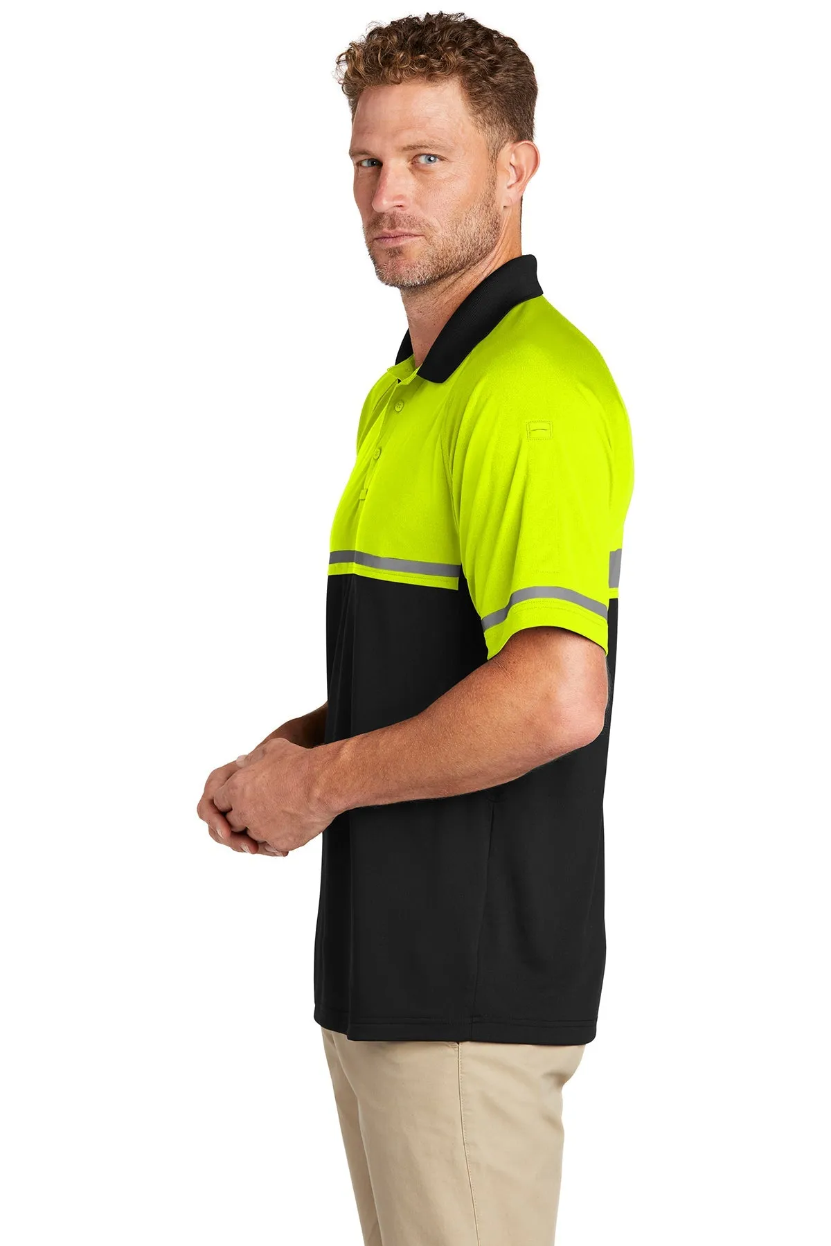 CornerStone Lightweight Enhanced Visibility Polo, Safety Yellow/ Black