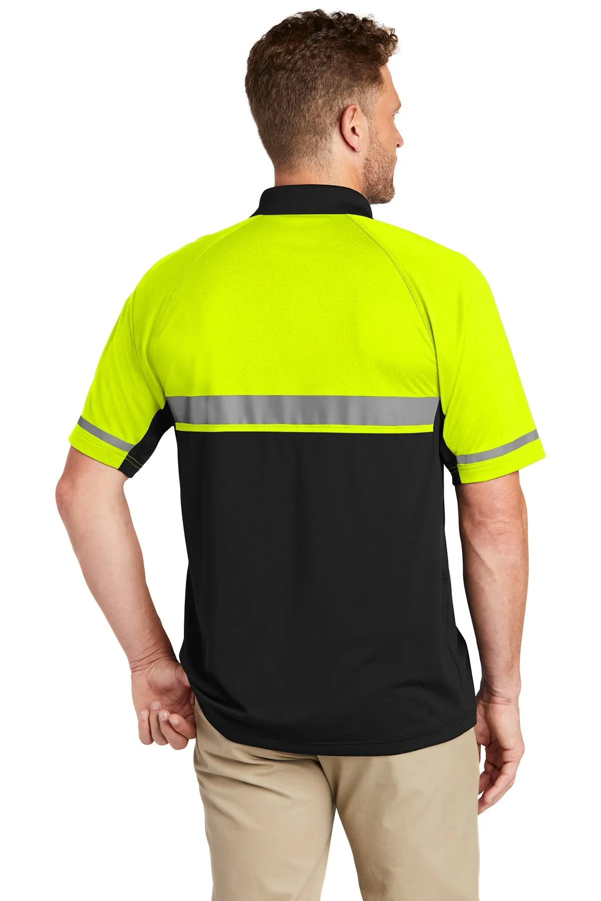 CornerStone Lightweight Enhanced Visibility Polo, Safety Yellow/ Black