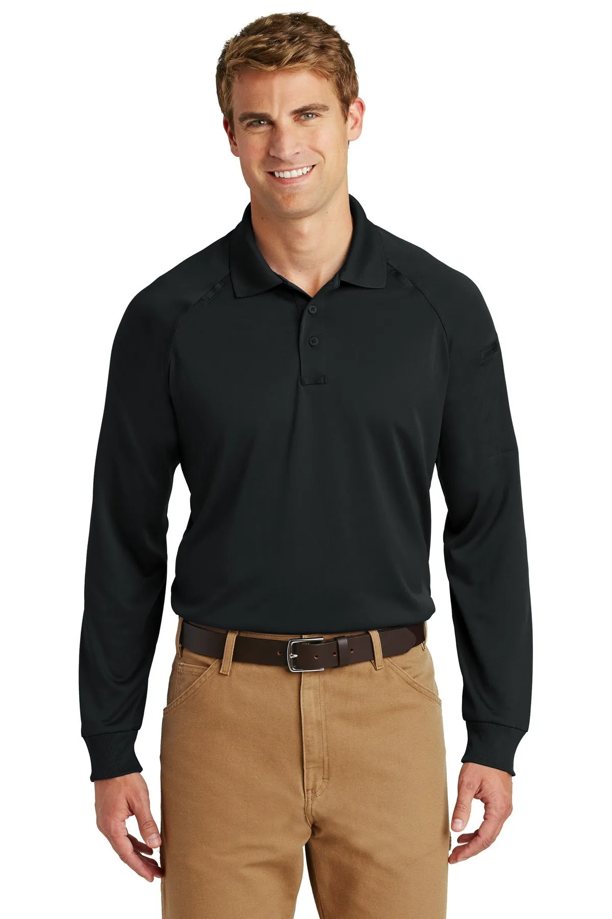 CornerStone Long Sleeve Tactical Polo, Black