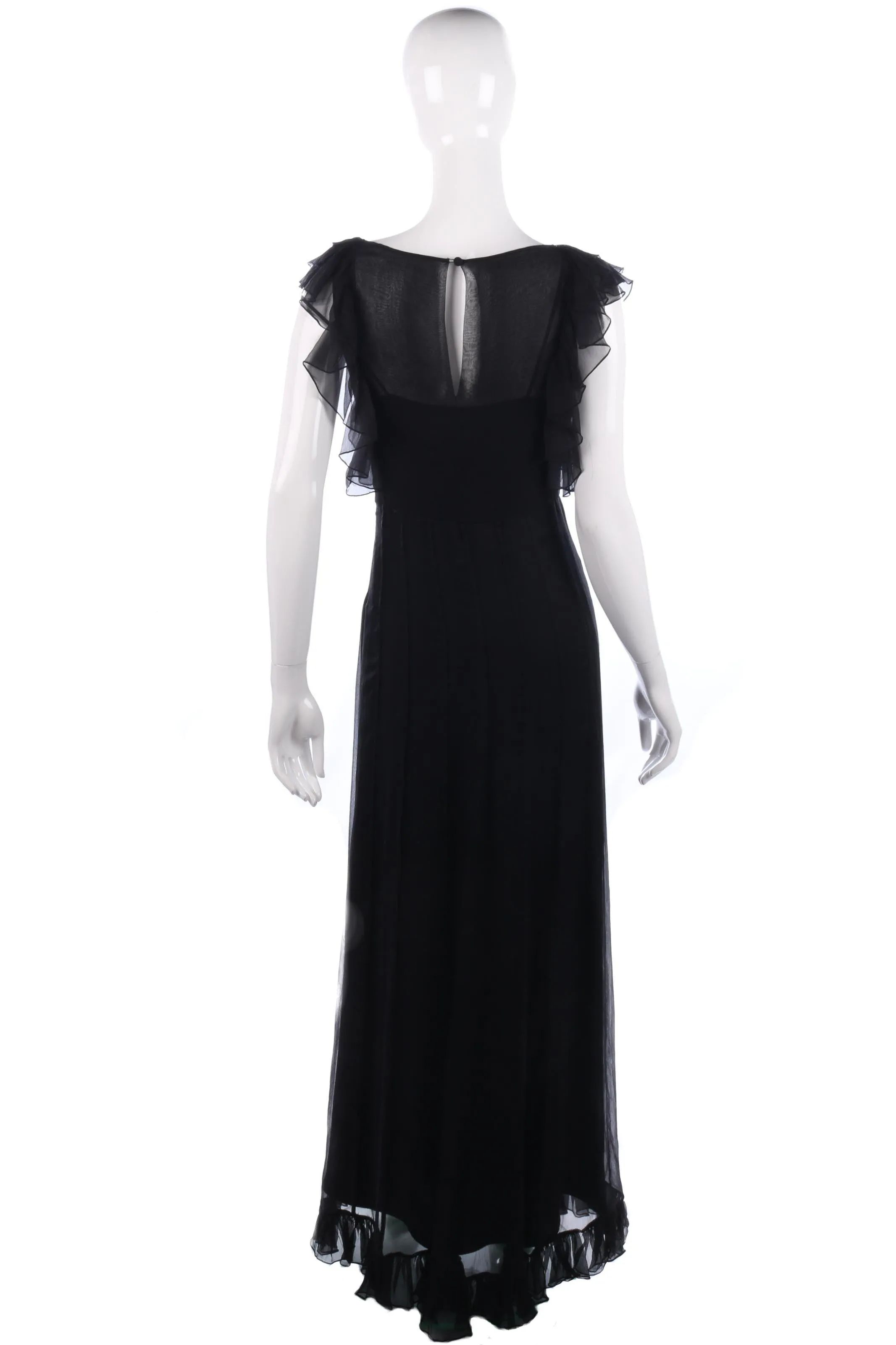 Couture Couture black silk chiffon designer dress size S/M